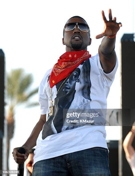 Kanye West during 2006 Coachella Valley Music and Arts Festival - Day One at Empire Polo Fields in Indio, California, United States.