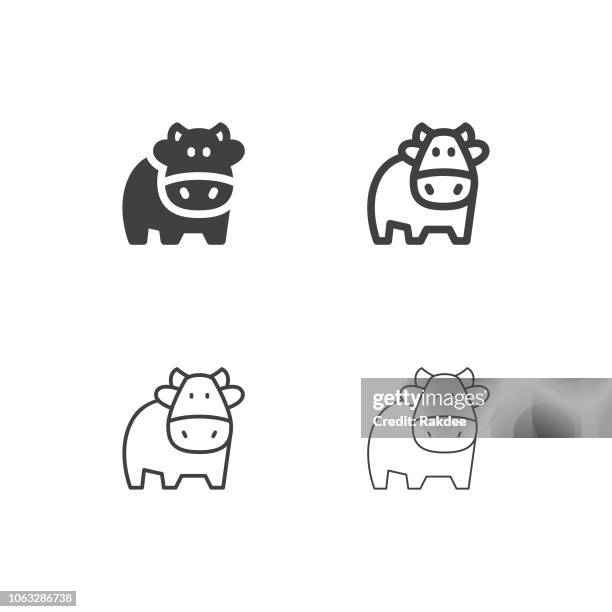 ilustraciones, imágenes clip art, dibujos animados e iconos de stock de la vaca de los iconos - serie multi - domestic cattle
