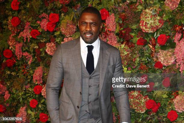 Idris Elba arrives at The 64th Evening Standard Theatre Awards at the Theatre Royal, Drury Lane, on November 18, 2018 in London, England.