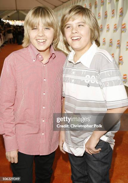 Cole Sprouse and Dylan Sprouse during Nickelodeon's 20th Annual Kids' Choice Awards - Orange Carpet at Pauley Pavilion - UCLA in Westwood,...