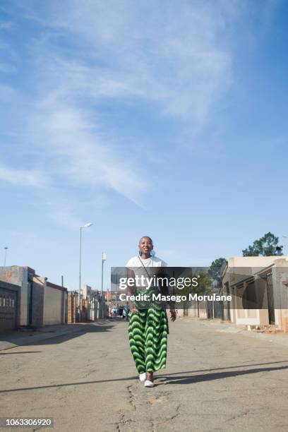 Woman walking confidently