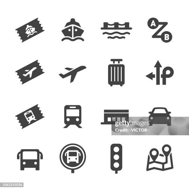 stockillustraties, clipart, cartoons en iconen met reis icons - acme serie - abribus