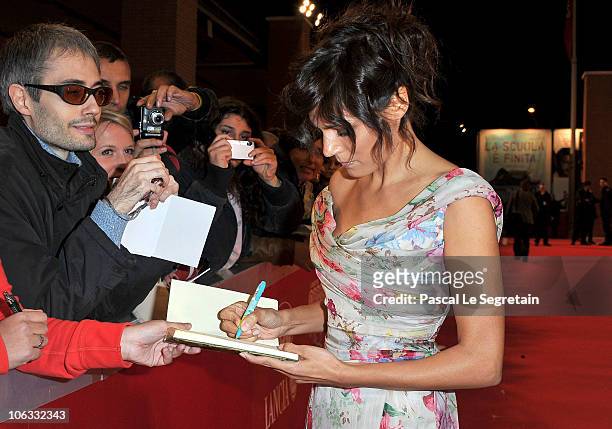 Actress Valeria Solarino attends the Opening Ceremony and "Last Night" Premiere during the 5th International Rome Film Festival at the Auditorium...