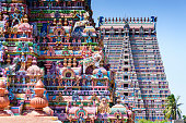 Gopurams in Sri Ranganathaswamy Temple, India