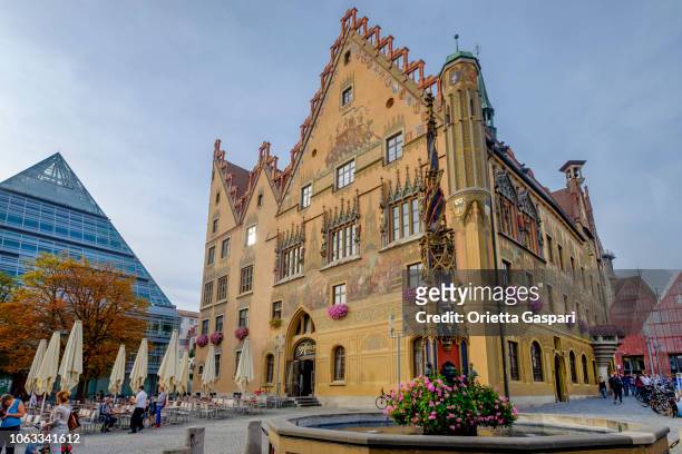 ulm, marktplatz & town hall (baden-württemberg, germany) - ulm stock pictures, royalty-free photos & images