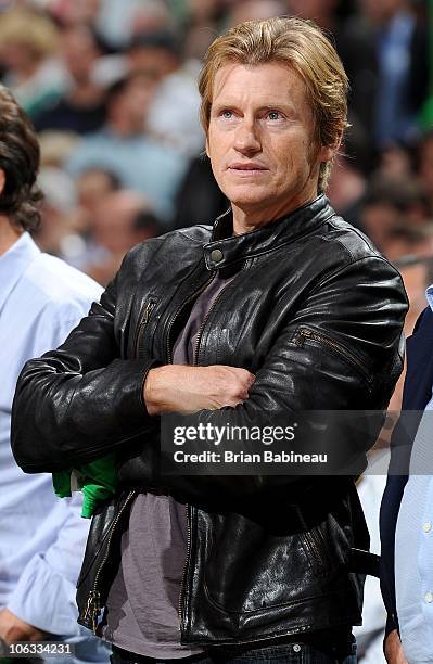 Actor Denis Leary attends the season opening game between the Miami Heat and the Boston Celtics on October 26, 2010 at the TD Garden in Boston,...