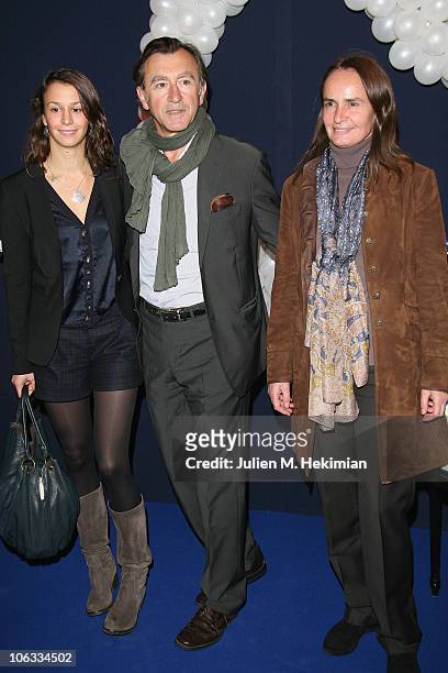 Christophe Malavoy, his wife Isabelle and his daughter Camille attend the 'Mamma Mia !' Paris premiere at Theatre Mogador on October 28, 2010 in...