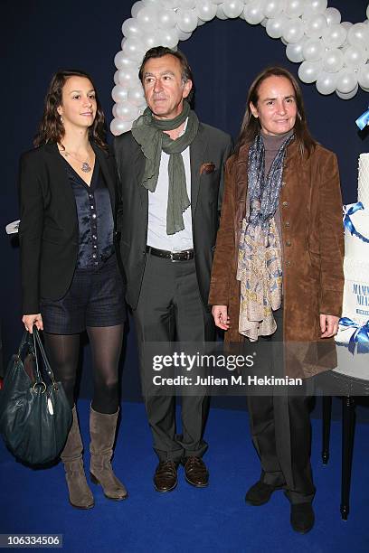 Christophe Malavoy, his wife Isabelle and his daughter Camille attend the 'Mamma Mia !' Paris premiere at Theatre Mogador on October 28, 2010 in...