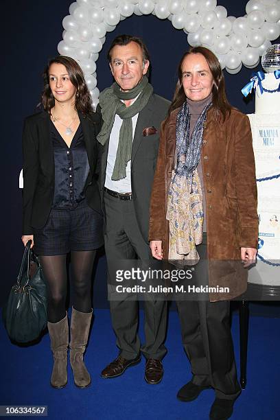 Christophe Malavoy, his wife Isabelle and his daughter Camille attend the 'Mamma Mia !' Paris premiere at Theatre Mogador on October 28, 2010 in...