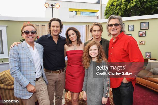 Producer Chris Columbus, Oliver Hudson, Kimberly Williams-Paisley, Darby Camp, Judah Lewis, and Kurt Russell attend "The Christmas Chronicles"...