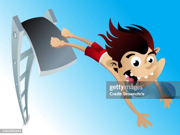 high dive - diving to the ground stock illustrations