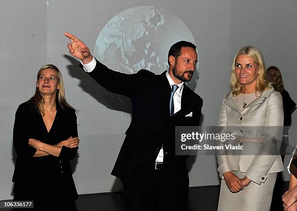 Crown Prince Haakon and Crown Princess Mette-Marit of Norway visit the New Museum on October 28, 2010 in New York City.