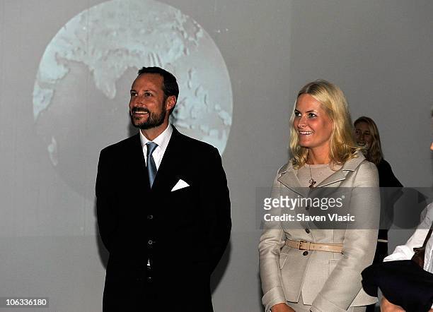 Crown Prince Haakon and Crown Princess Mette-Marit of Norway visit the New Museum on October 28, 2010 in New York City.