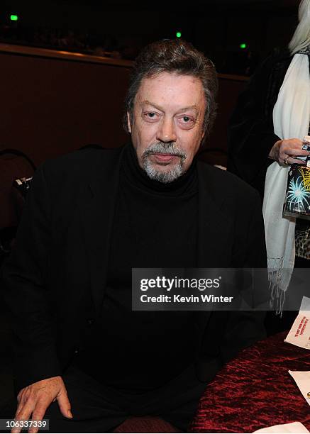 Actor Tim Curry attends The Rocky Horror Picture Show 35th anniversary to benefit The Painted Turtle at The Wiltern on October 28, 2010 in Los...
