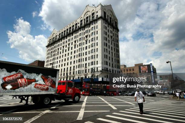 the famous hotel theresa at 125th street in harlem, new york city - harlem renaissance stock pictures, royalty-free photos & images