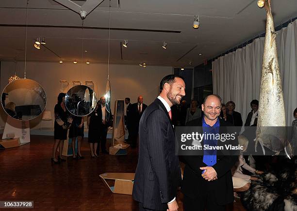 Crown Prince Haakon Of Norway attends the exibition "Nordic Models+Common Ground" at Scandinavia House on October 28, 2010 in New York City.