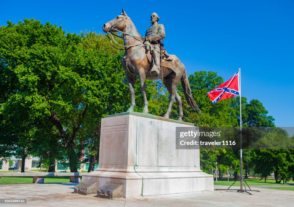 Bandeira confederada pro Rally em Memphis, Tennessee, EUA