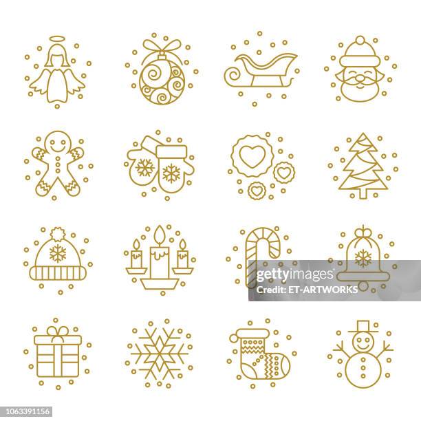 weihnachts-icons set - vektor - wallpaper decor stock-grafiken, -clipart, -cartoons und -symbole