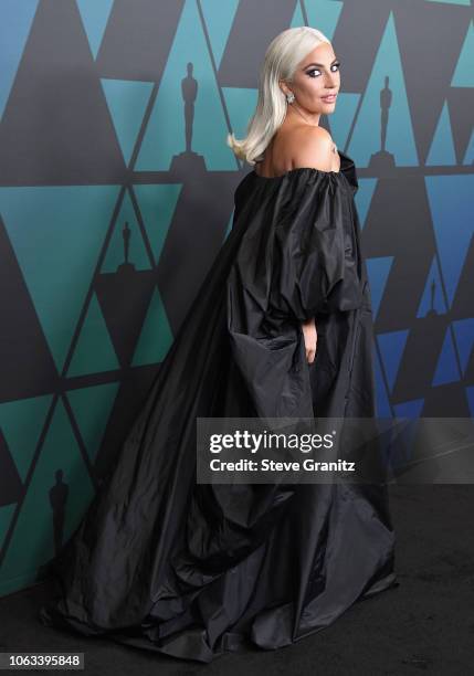 Lady Gaga attends the Academy of Motion Picture Arts and Sciences' 10th annual Governors Awards at The Ray Dolby Ballroom at Hollywood & Highland...