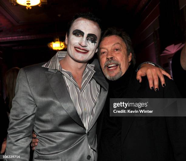 Actors Julian McMahon and Tim Curry attend the The Rocky Horror Picture Show 35th anniversary after party to benefit The Painted Turtle at The...