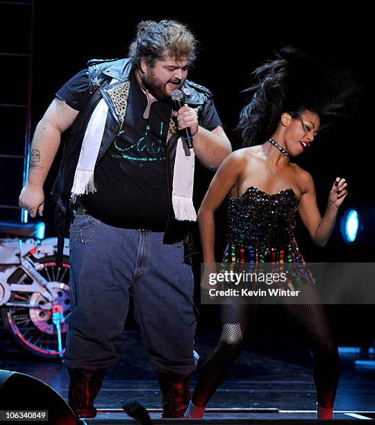 Actor Jorge Garcia performs onstage during The Rocky Horror Picture Show 35th anniversary to benefit The Painted Turtle at The Wiltern on October 28,...