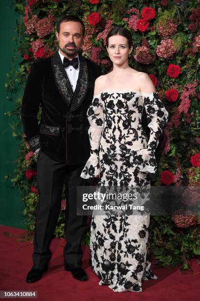 Evgeny Lebedev and Claire Foy attend the Evening Standard Theatre Awards 2018 at Theatre Royal Drury Lane on November 18, 2018 in London, England.