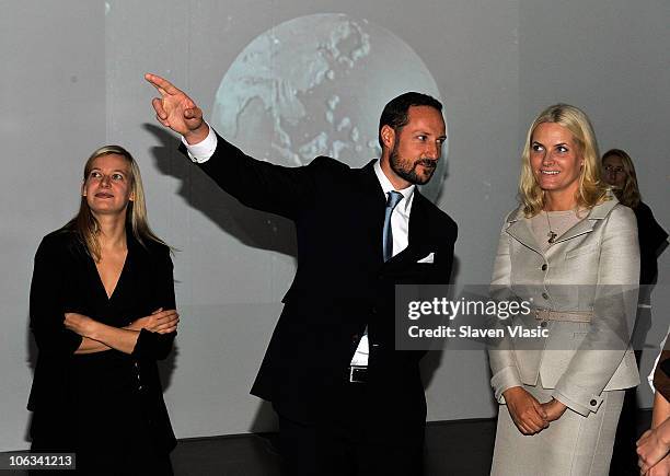 Crown Prince Haakon and Crown Princess Mette-Marit of Norway visit the New Museum on October 28, 2010 in New York City.