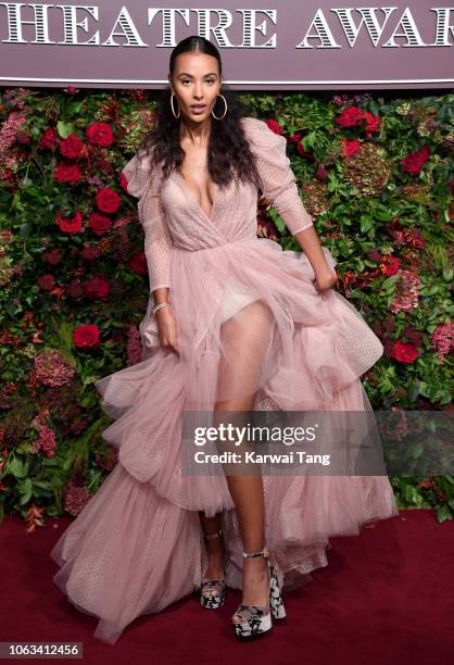 Maya Jama attends the Evening Standard Theatre Awards 2018 at Theatre Royal Drury Lane on November 18, 2018 in London, England.