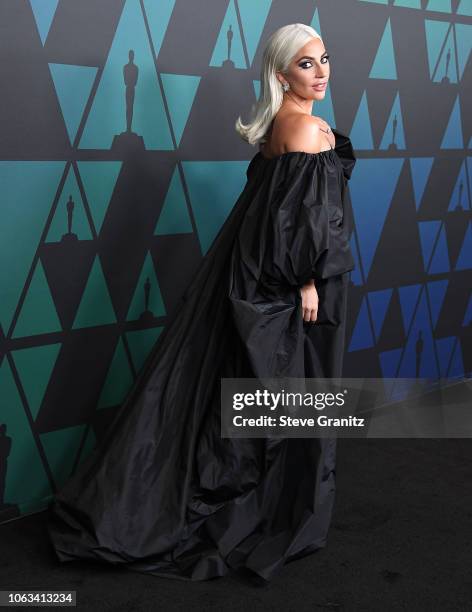 Lady Gaga arrives at the Academy Of Motion Picture Arts And Sciences' 10th Annual Governors Awards at The Ray Dolby Ballroom at Hollywood & Highland...