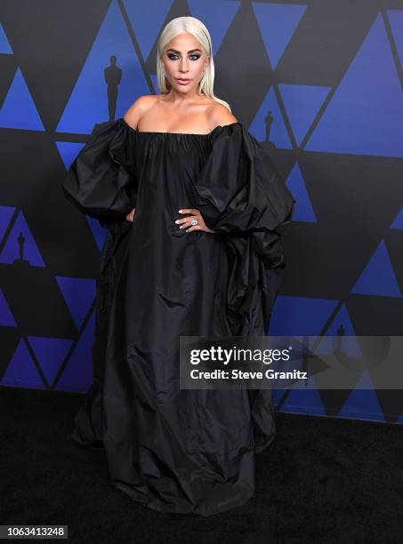 Lady Gaga arrives at the Academy Of Motion Picture Arts And Sciences' 10th Annual Governors Awards at The Ray Dolby Ballroom at Hollywood & Highland...