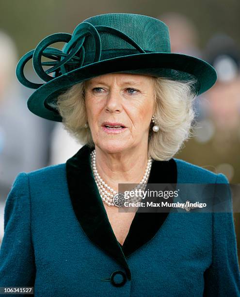 Camilla Duchess of Cornwall visits the Battle of Britain National Memorial to The Few where she unveils a bust of Air Chief Marshal Sir Keith Park on...