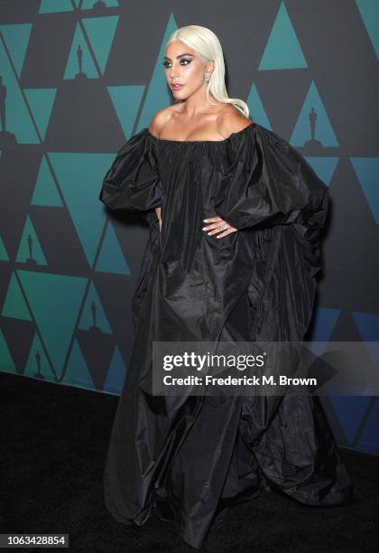 Lady Gaga attends the Academy of Motion Picture Arts and Sciences' 10th Annual Governors Awards at The Ray Dolby Ballroom at Hollywood & Highland...