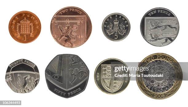 british pounds - two pound coin stock pictures, royalty-free photos & images