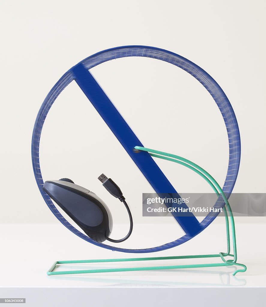 Computer Mouse in Exercise Wheel