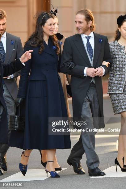 Tatiana Casiraghi and Andrea Casiraghi attend Monaco National Day Celebrations on November 19, 2018 in Monte-Carlo, Monaco.