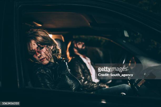 man and woman in a car accident - dead bodies in car accident photos stock pictures, royalty-free photos & images