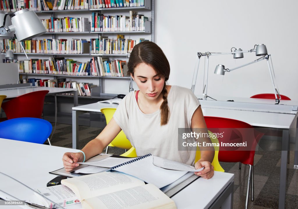  university, library, girl, plated hair, reading