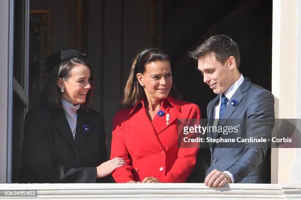 Pauline Ducruet, Princess Stephanie of Monaco and Louis Ducruet attend Monaco National Day Celebrations on November 19, 2018 in Monte-Carlo, Monaco.