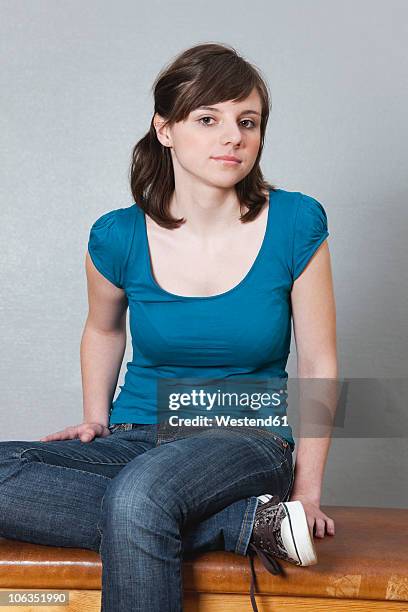 germany, berlin, close up of young woman, portrait - gymnastics vault stock pictures, royalty-free photos & images