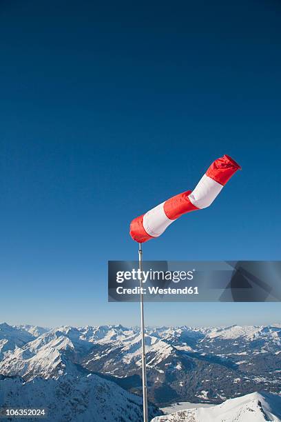 germany, bavaria, wind socks on mountain ranges - windsock stock pictures, royalty-free photos & images