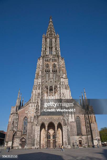 germany, ulm, view of ulmer muenster church - ulm minster stock pictures, royalty-free photos & images