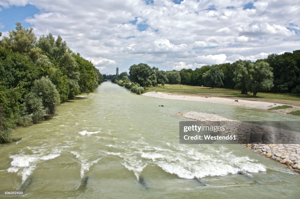 Isar Map Germany Bavaria Munich River Isar Flowing By Trees High-Res Stock Photo ...