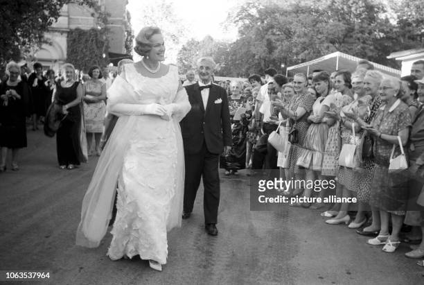 During a break of the performance of 'Parsifal', which opened the jubilee festival in Bayreuth on 24 July 1963, Begum Aga Khan, born Yvette...