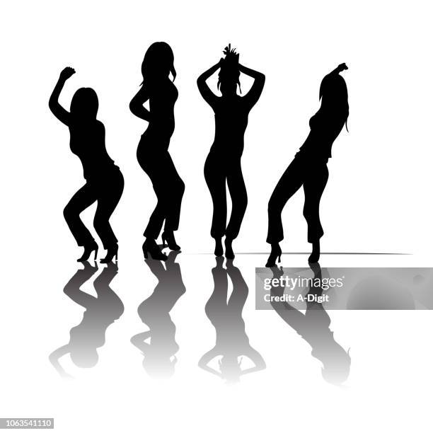 seductive dancing women - teasing stock illustrations