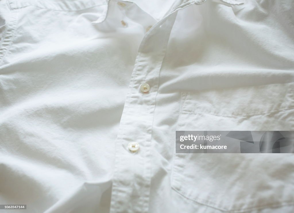 Placket front of cotton shirt