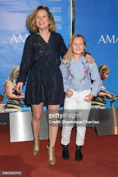 Ophelia Kolb and Isaure Multrier attend "Amanda" Paris Premiere at UGC Cine Cite des Halles on November 19, 2018 in Paris, France.