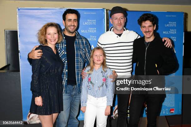 Ophelia Kolb, Jonathan Cohen, Isaure Multrier, Michael Hers and Vincent Lacoste attend "Amanda" Paris Premiere at UGC Cine Cite des Halles on...