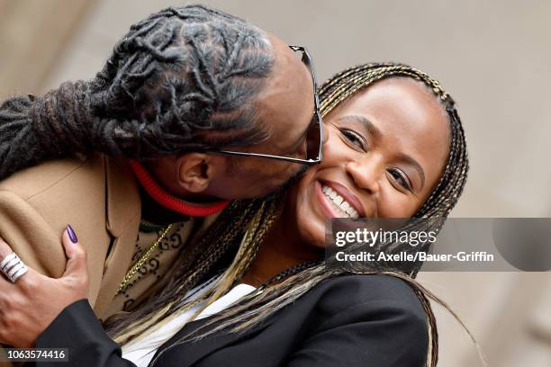 Snoop Dogg and Shante Broadus attend the ceremony honoring Snoop Dogg with star on the Hollywood Walk of Fame on November 19, 2018 in Hollywood,...