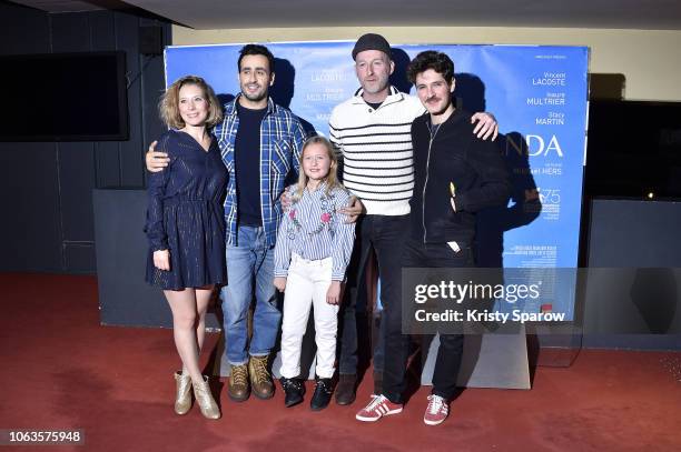 Ophelia Kolb, Jonathan Cohen, Isaure Multrier, Michael Hers and Vincent Lacoste attend the "Amanda" Paris Premiere at UGC Cine Cite des Halles on...