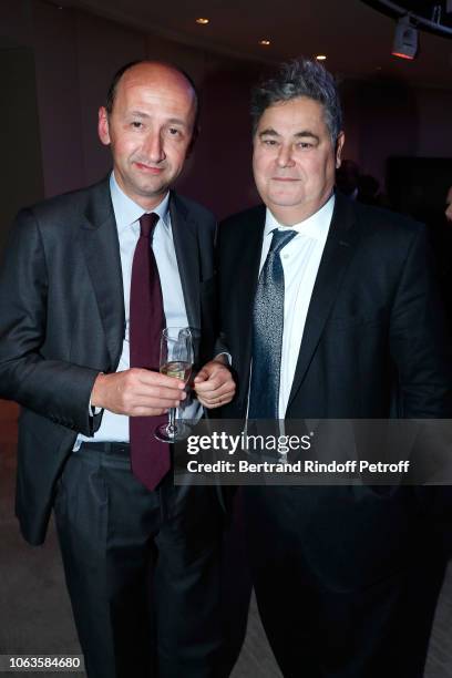 Alain Missoffe and Pierre-Francois Veil attend the "Ma mere est folle" Private Projection at Elysee Biarritz on November 19, 2018 in Paris, France.